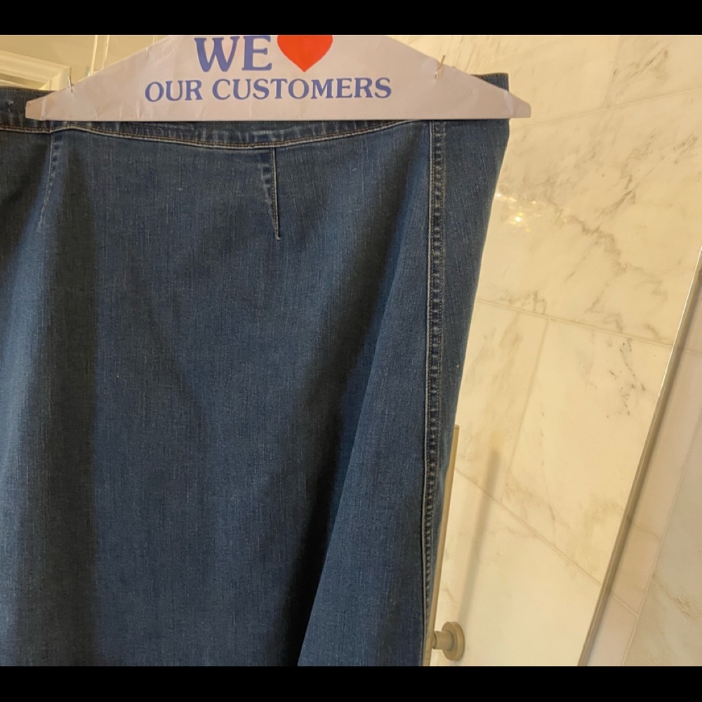 Denim DRaper James Fray Button Skirt - Picture 3 of 4